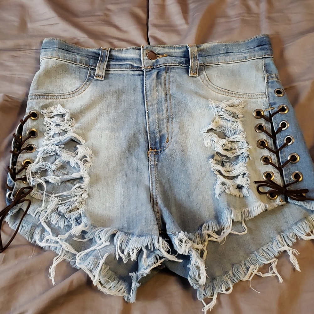 Fashion Nova Lace Up Shorts